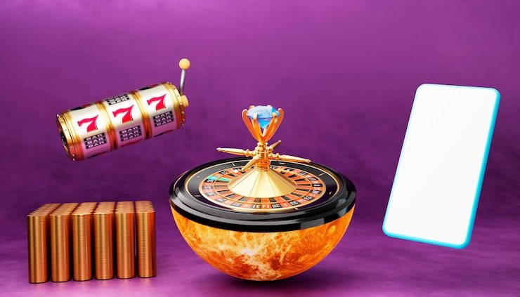 Tampilan chip dan taruhan di meja French Roulette